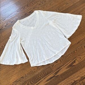 Anthropologie Meadow Rue off White Flared Sleeve Top, xS, boho, festival, basic